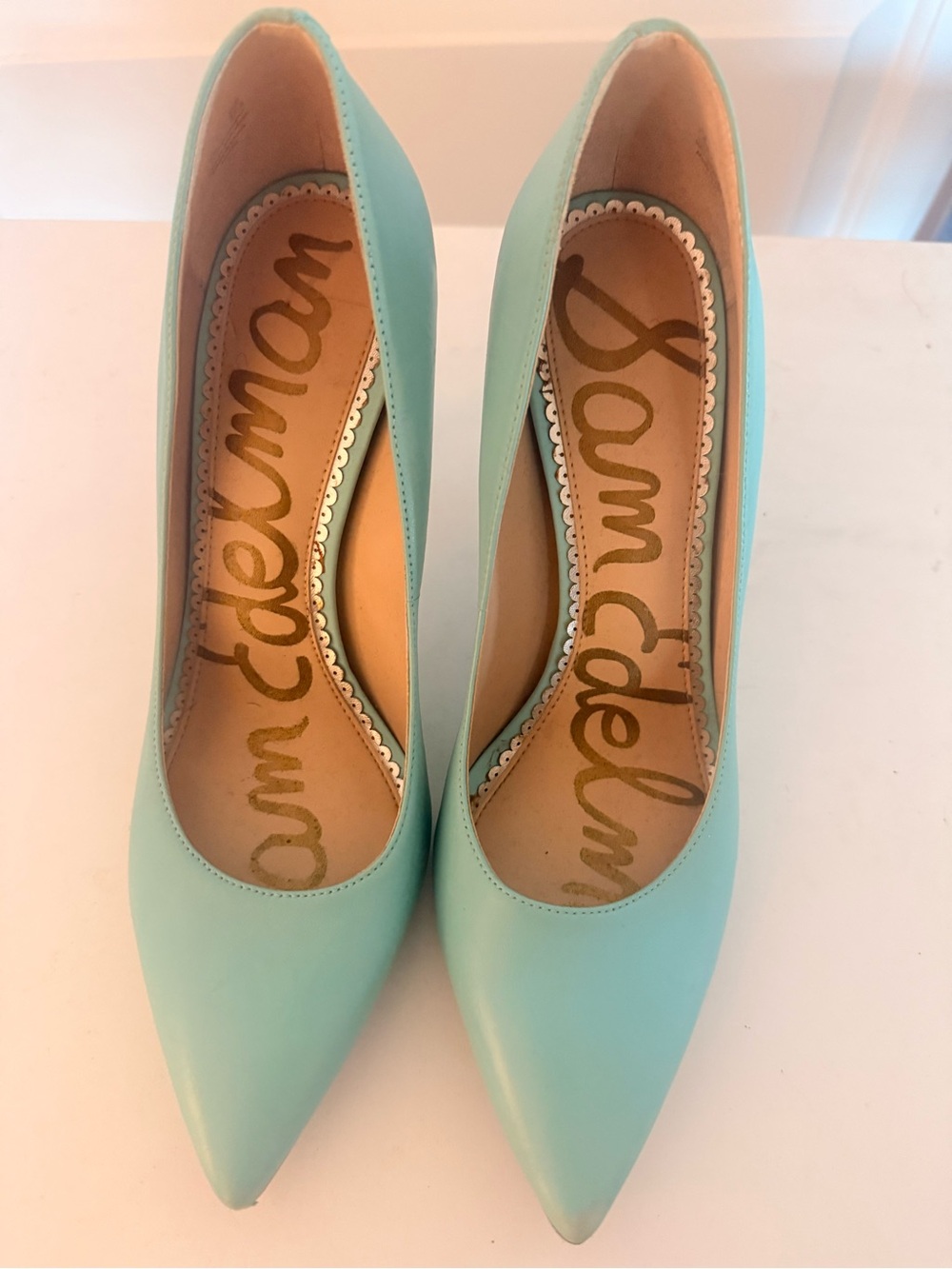 Sam Edelman Light Turquoise Pointed-Toe Pumps